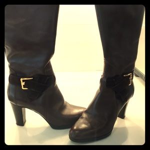 Sergio Rossi brown knee height boots